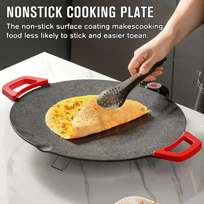 🔥Last Day 49% OFF-🔥 Portable Multifunctional Electric Grill Plate Marble Non-Stick Round Teppanyaki Griddle for Home Steak Seafood Barbecue🍖❄️