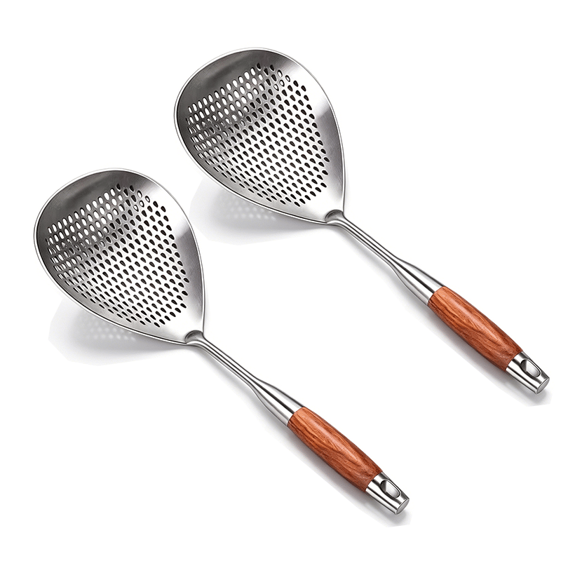 Wooden Handle Stainless Steel Skimmer