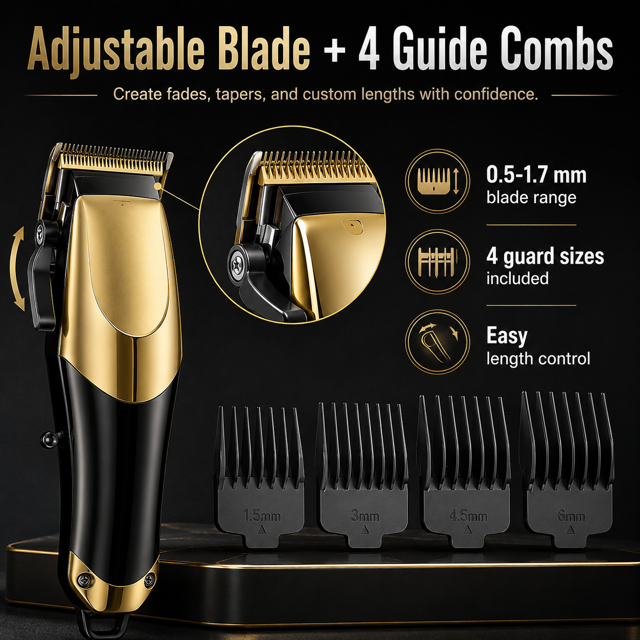 3-Piece Professional Hair Clipper & Trimmer Kit for Men