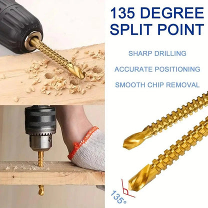 6PCS Titanium-Plated High-Speed Steel Drill Bits Set