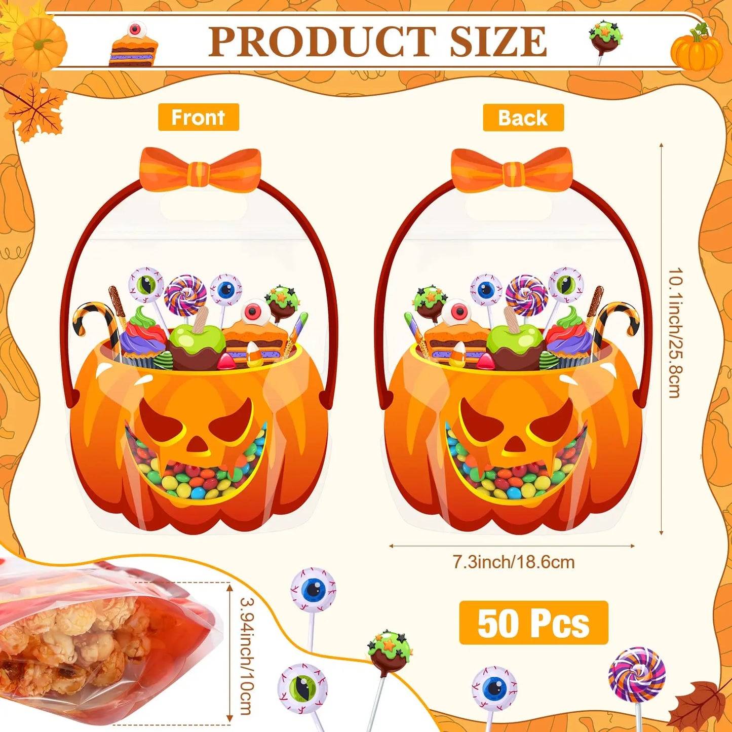 ✨Get Ready for Halloween! Cute & Spooky Resealable Candy Treat Bags🎃