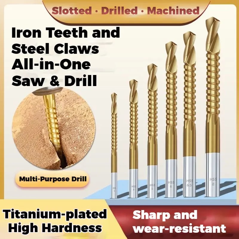 6PCS Titanium-Plated High-Speed Steel Drill Bits Set