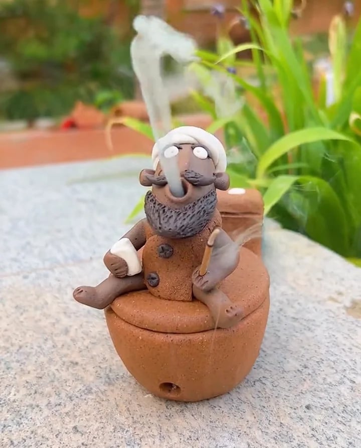 🔥 🎁Handmade Bath Guy Ceramic Incense Holder