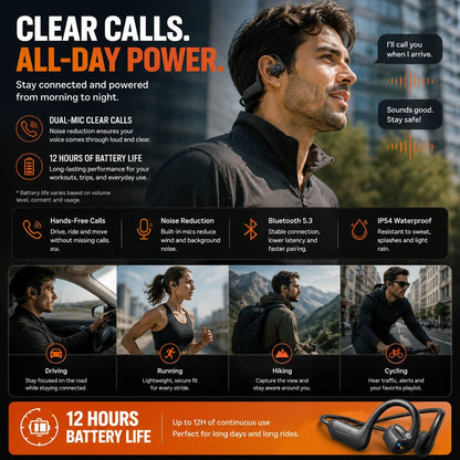 👂8MP Smart Camera Open-Ear Headset – EIS Video, AI Assistance & 12H Battery