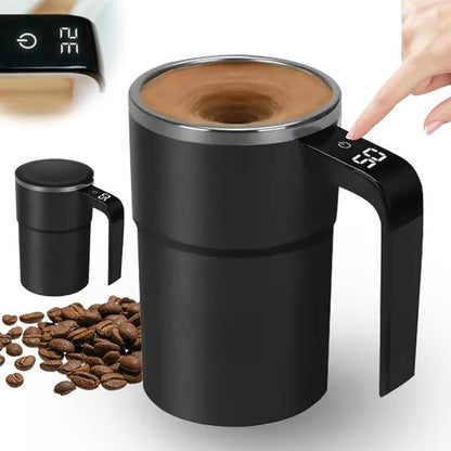 🎁 Electric coffee mug with a built-in LCD thermometer, perfect for brewing coffee, milk, cocoa, etc.
