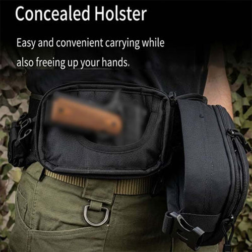 Multifunctional Concealed Carry Hip Bag with Rapid-Access Holster