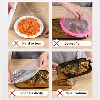 🍓 Elastic Food Fresh-Keeping Covers 🥗 Food-Grade Stretch Lids for Bowls, Plates, Fruits & Leftovers