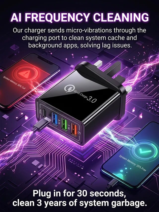Four-Port Travel Charger for Extended Phone Battery Life