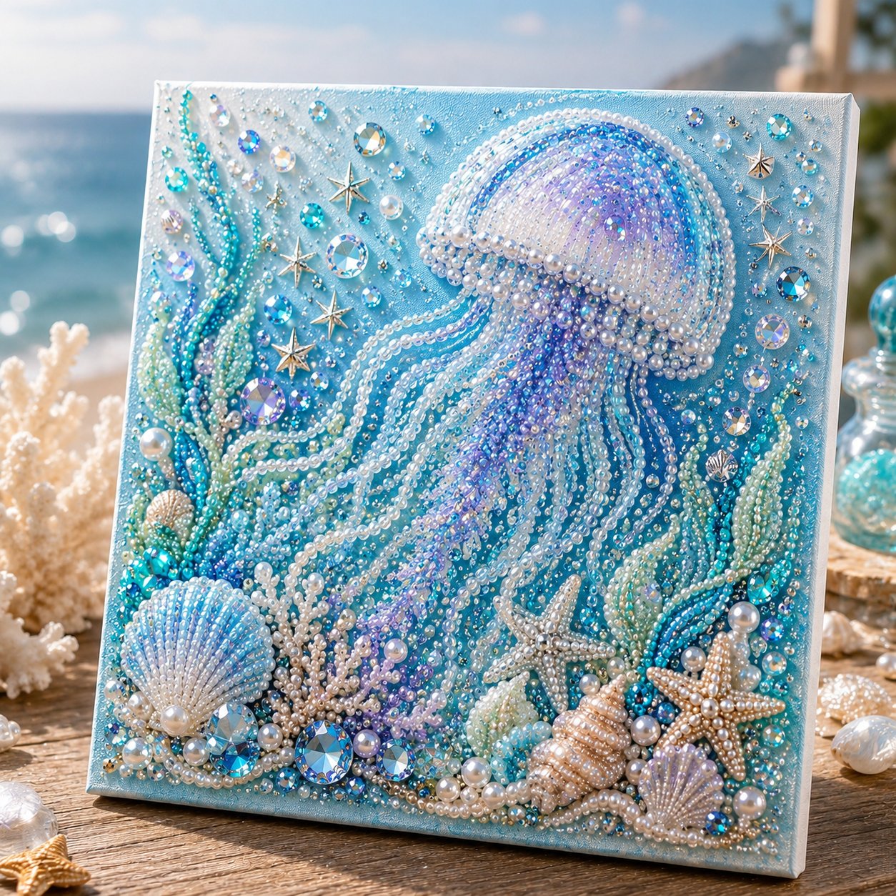 🔥 Last Day 57% OFF - 🌊✨ Ocean Theme Pearl Art DIY Kit – Relaxing DIY Craft to Create Stunning Coastal Artwork