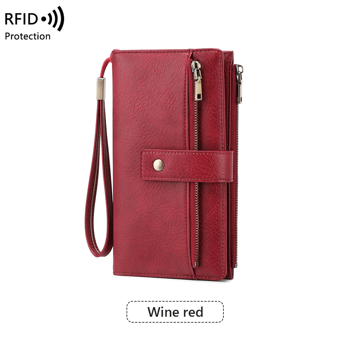 Women's long wallet, stylish clutch, elegant solid color RFID blocking leather wallet👛
