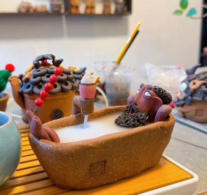 🔥 🎁Handmade Bath Guy Ceramic Incense Holder