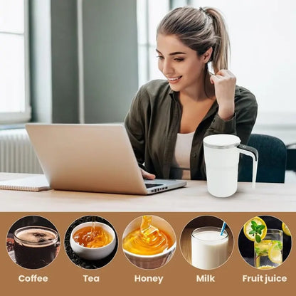 🎁 Electric coffee mug with a built-in LCD thermometer, perfect for brewing coffee, milk, cocoa, etc.