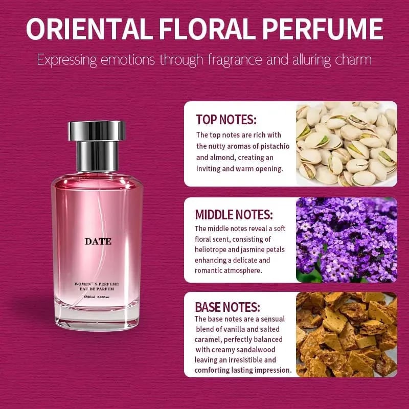 🌸Women's Perfume, Long Lasting Floral Fruity Fragrance with Pistachio, Jasmine Absolute & Caramel🌸