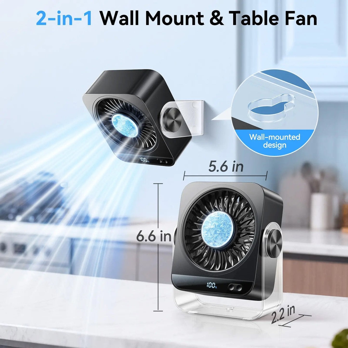 💨Desk Cooling Fan for Bedroom-199 Speed Turbo Airflow, Digital Display Quiet Table Fan
