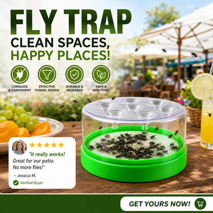🔌✅ Reusable Fly Trap—no electricity, no poison! 🏠 Safe to use in the kitchen and around children and pets.