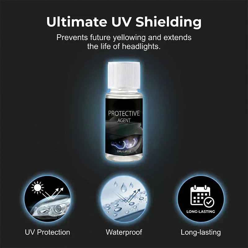 🚗Professional Car Headlight Restoration Kit – Removes yellowing & scratches, restores clarity & UV protection – easy DIY solution ✨