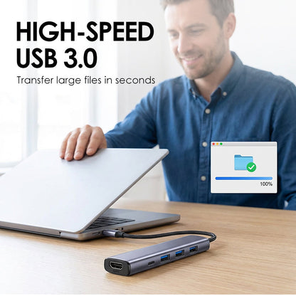 ⏳Limited-time 50% off⏰Portable 5-in-1 USB-C Hub with 4K HDMI Output📱➡️📺