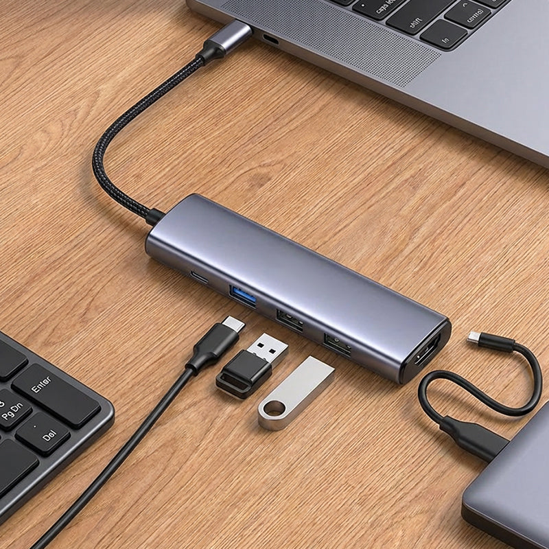 ⏳Limited-time 50% off⏰Portable 5-in-1 USB-C Hub with 4K HDMI Output📱➡️📺