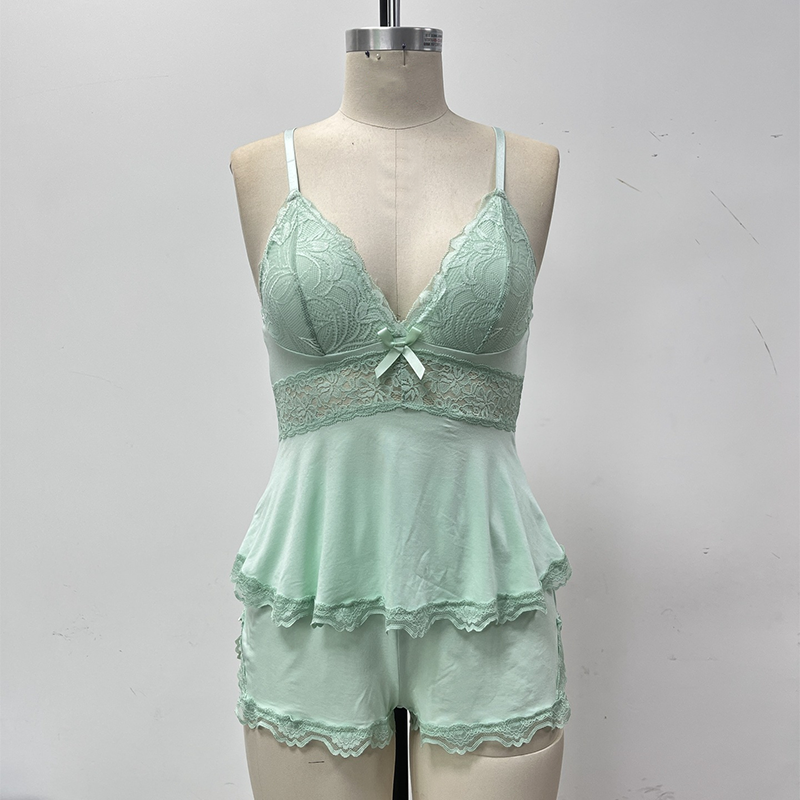🥳2026 HOT SALE🥳💞50K+ SOLD!🛋️💗 50% OFF! V-Neck Lace Sleepwear – Buttery‑soft fabric, flattering fit. No binding, just comfy. A little luxury for bedtime. 🌙💤