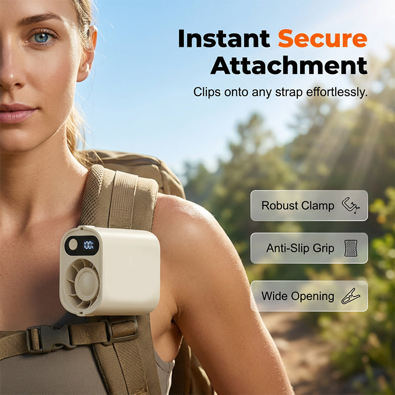 Portable Clip-On Waist Fan with Digital Display