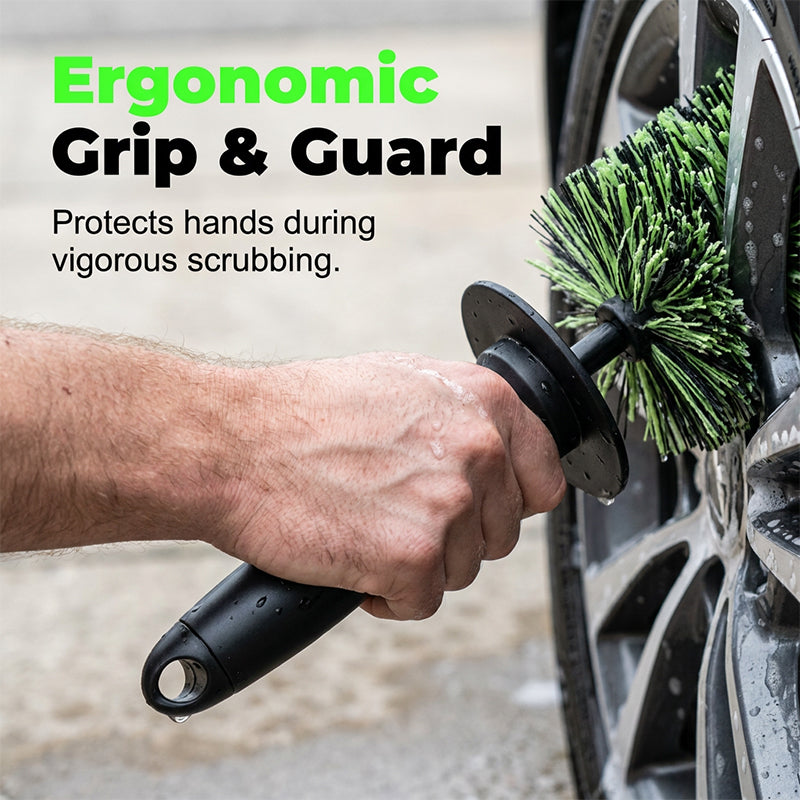 🧼Wheel Barrel Cleaning Brush – Deep Reach Microfiber for Rims