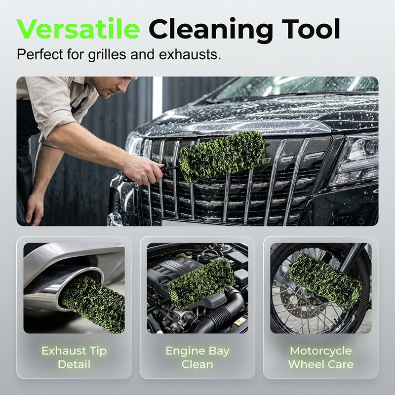 🧼Wheel Barrel Cleaning Brush – Deep Reach Microfiber for Rims