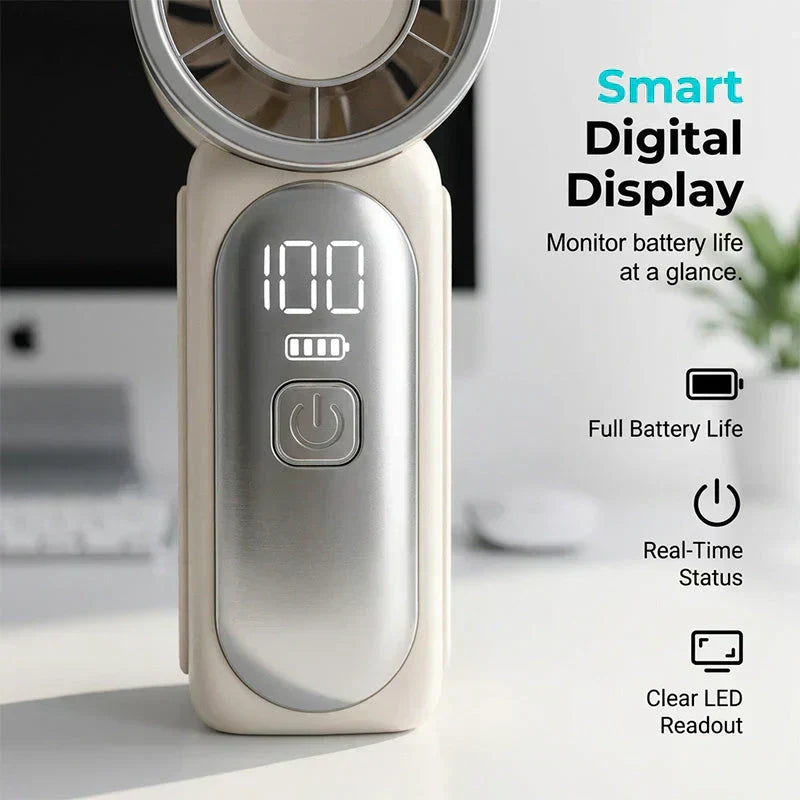 🥳2026 HOT SALE🥳💞50K+ SOLD!💨❄️ 50% OFF! Turbo Handheld Fan – 16900 RPM, 6 speeds, LED display. 3000mAh battery, 10.7hrs cooling. Pocket‑sized power! 🌬️✨