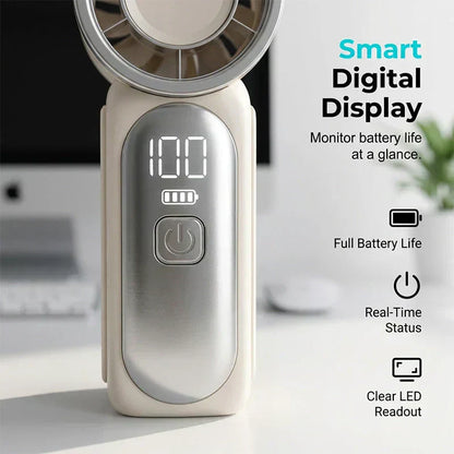 🥳2026 HOT SALE🥳💞50K+ SOLD!💨❄️ 50% OFF! Turbo Handheld Fan – 16900 RPM, 6 speeds, LED display. 3000mAh battery, 10.7hrs cooling. Pocket‑sized power! 🌬️✨