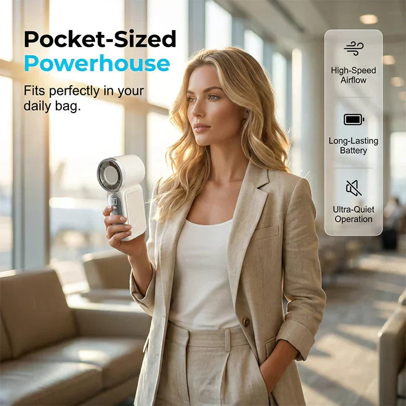 🥳2026 HOT SALE🥳💞50K+ SOLD!💨❄️ 50% OFF! Turbo Handheld Fan – 16900 RPM, 6 speeds, LED display. 3000mAh battery, 10.7hrs cooling. Pocket‑sized power! 🌬️✨