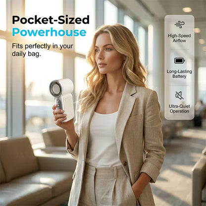 🥳2026 HOT SALE🥳💞50K+ SOLD!💨❄️ 50% OFF! Turbo Handheld Fan – 16900 RPM, 6 speeds, LED display. 3000mAh battery, 10.7hrs cooling. Pocket‑sized power! 🌬️✨