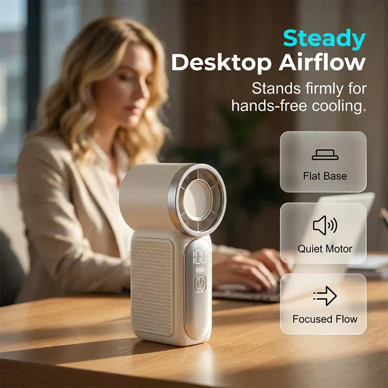 🥳2026 HOT SALE🥳💞50K+ SOLD!💨❄️ 50% OFF! Turbo Handheld Fan – 16900 RPM, 6 speeds, LED display. 3000mAh battery, 10.7hrs cooling. Pocket‑sized power! 🌬️✨
