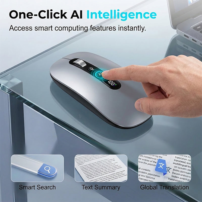 ⏳Time-Limited Special⏰AI Smart Voice Wireless Mouse Real-Time Translation, Silent Click  Boosts Productivity For Work & Study! ⚡🖱️💬