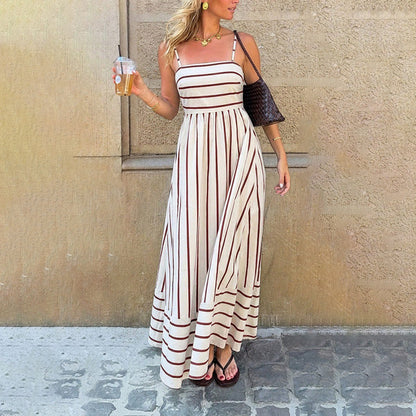 🏆LAST DAY SALE 50% OFF🔥Women's Striped Cami Maxi Dress