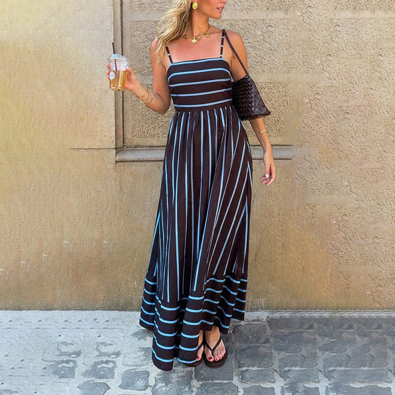 🏆LAST DAY SALE 50% OFF🔥Women's Striped Cami Maxi Dress