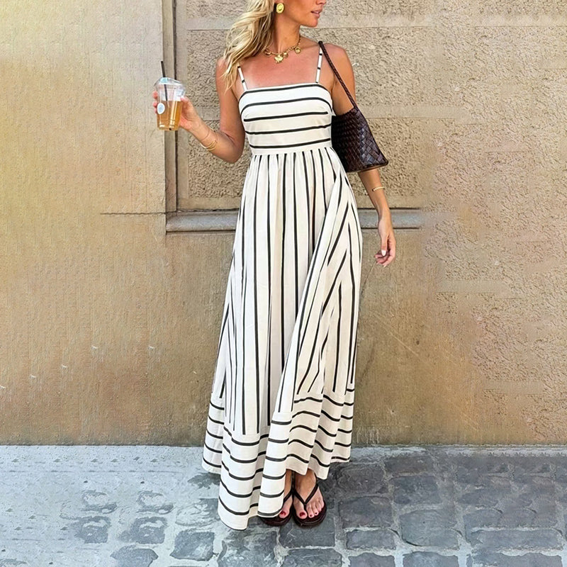 🏆LAST DAY SALE 50% OFF🔥Women's Striped Cami Maxi Dress