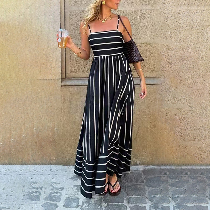 🏆LAST DAY SALE 50% OFF🔥Women's Striped Cami Maxi Dress