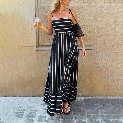 🏆LAST DAY SALE 50% OFF🔥Women's Striped Cami Maxi Dress
