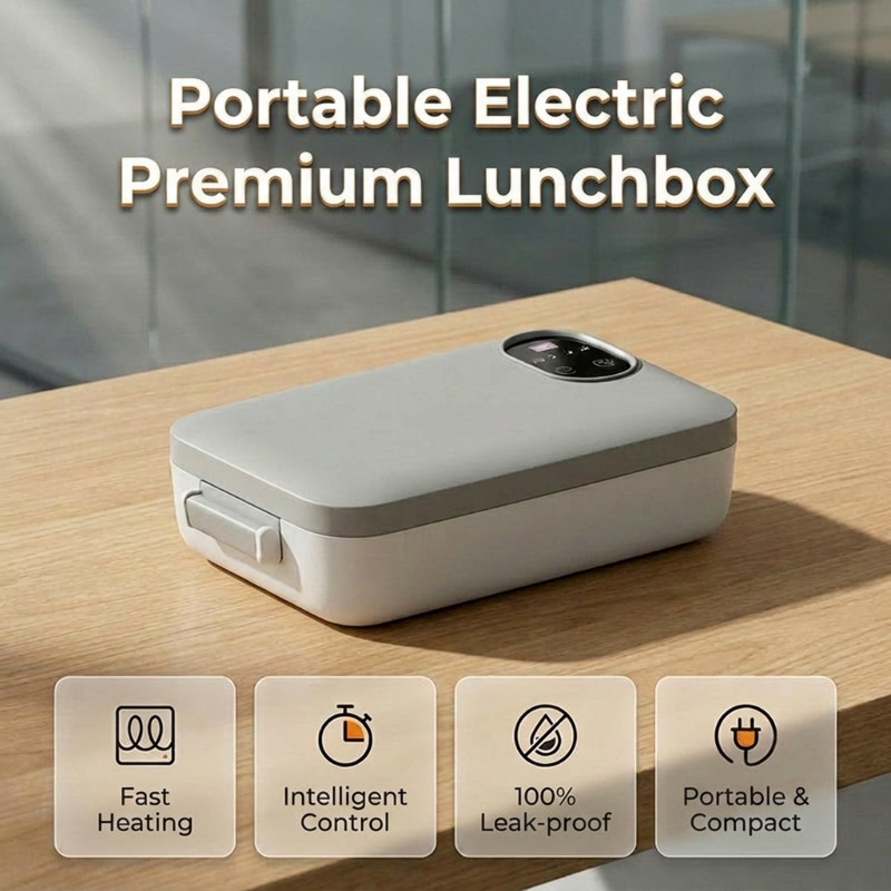 🍱 LIMITED-TIME 50% OFF! ✨ Portable Electric Lunch Box – Self-Heating, 7200mAh, 304 Stainless Steel 🔋