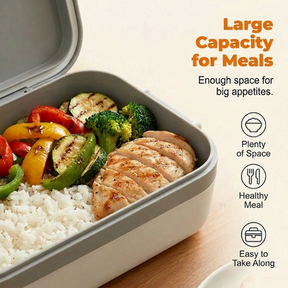 🍱 LIMITED-TIME 50% OFF! ✨ Portable Electric Lunch Box – Self-Heating, 7200mAh, 304 Stainless Steel 🔋