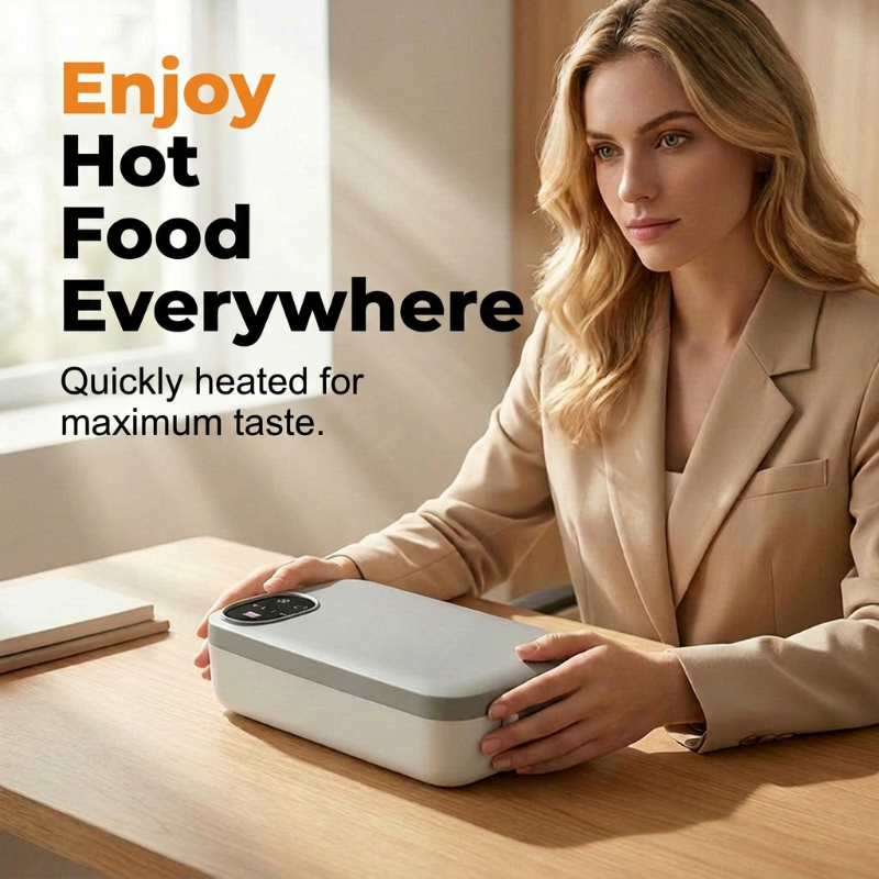 🍱 LIMITED-TIME 50% OFF! ✨ Portable Electric Lunch Box – Self-Heating, 7200mAh, 304 Stainless Steel 🔋