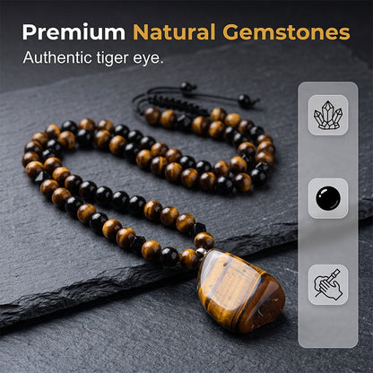 🧿Men's Tiger's Eye Beaded Necklace