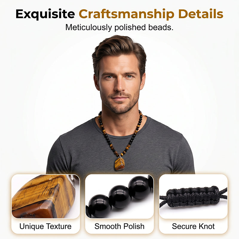 🧿Men's Tiger's Eye Beaded Necklace