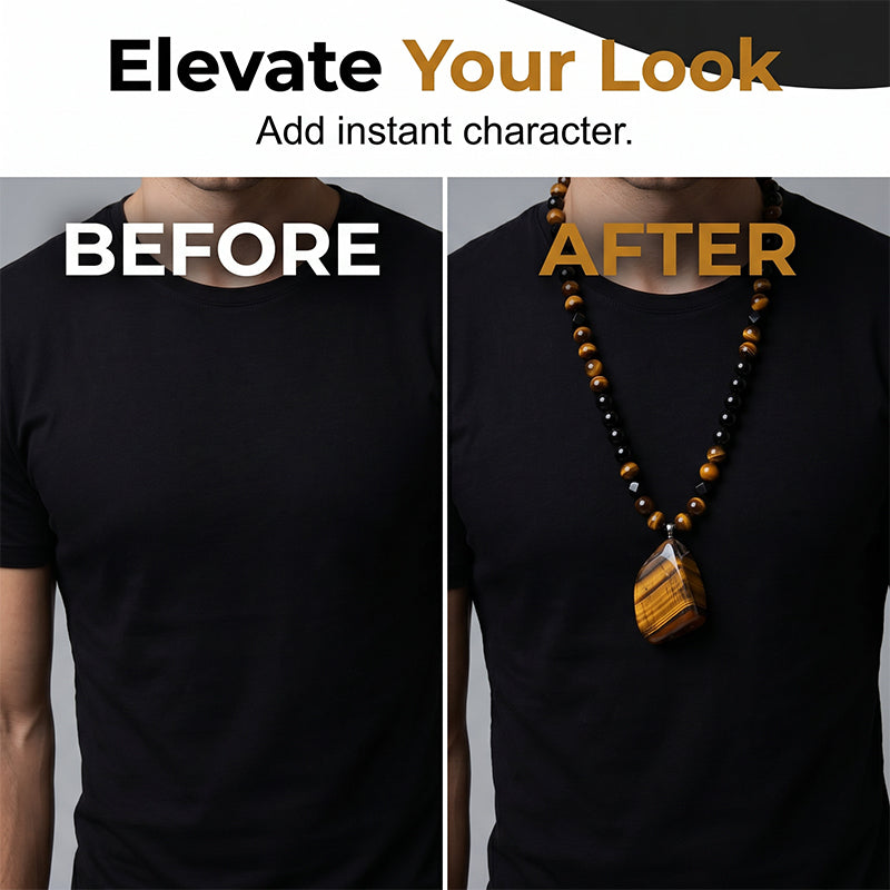 🧿Men's Tiger's Eye Beaded Necklace
