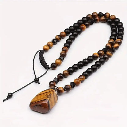 🧿Men's Tiger's Eye Beaded Necklace