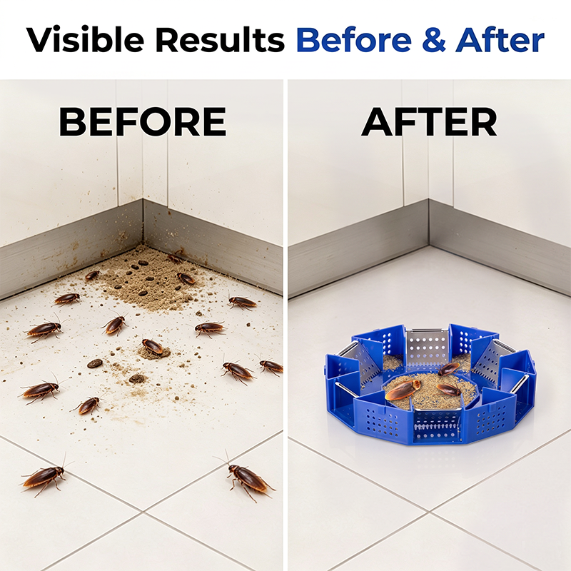 🥳2026 HOT SALE🥳💞50K+ SOLD!🪳🛡️ 50% OFF! Physical Cockroach Trap – Non‑toxic, six‑door design, no chemicals. Transparent cover for easy monitoring. Safe for homes with kids & pets! 🏠✨