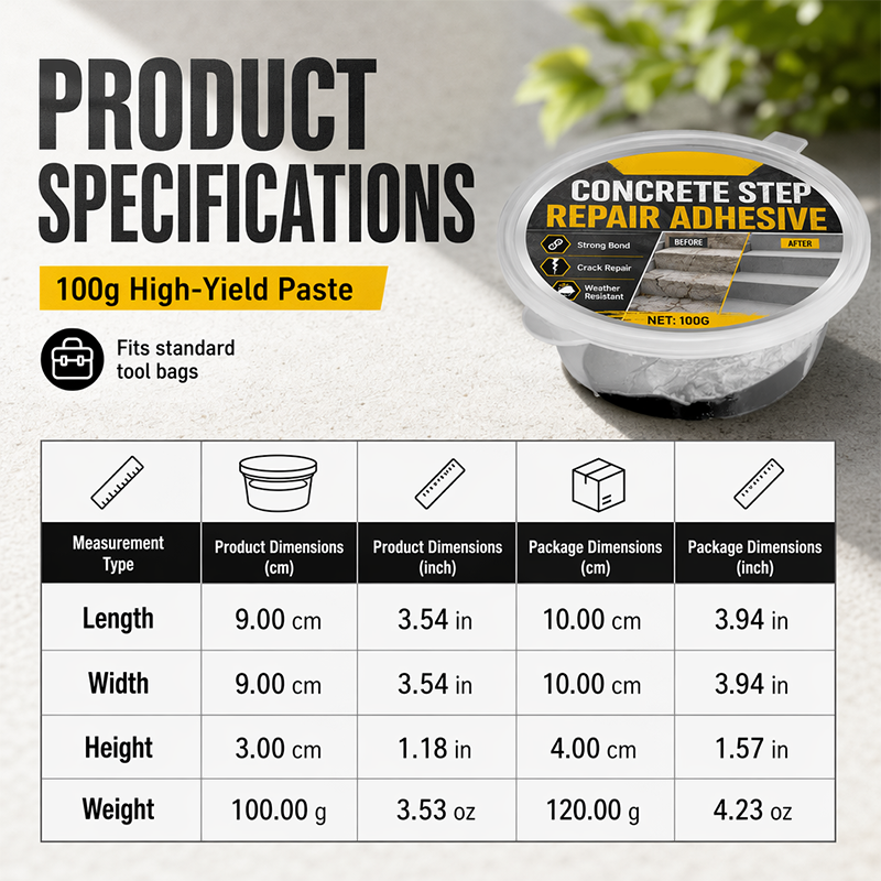 🥳2026 HOT SALE🥳💞50K+ SOLD!🔧🏠 50% OFF! Concrete Step Repair Adhesive – Permanently bonds cracked stairs & walkways. Weatherproof – resists heat, ice & rain. Walk safely again! 🛡️✨