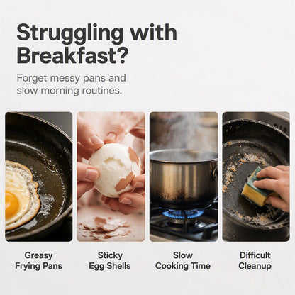 🥳2026 HOT SALE🥳💞50K+ SOLD! 🥗🎁 50% OFF! Microwave Egg Poacher——Dual‑cavity, non‑stick & easy clean. Healthier than frying – stock up & save! 🏠✅✨