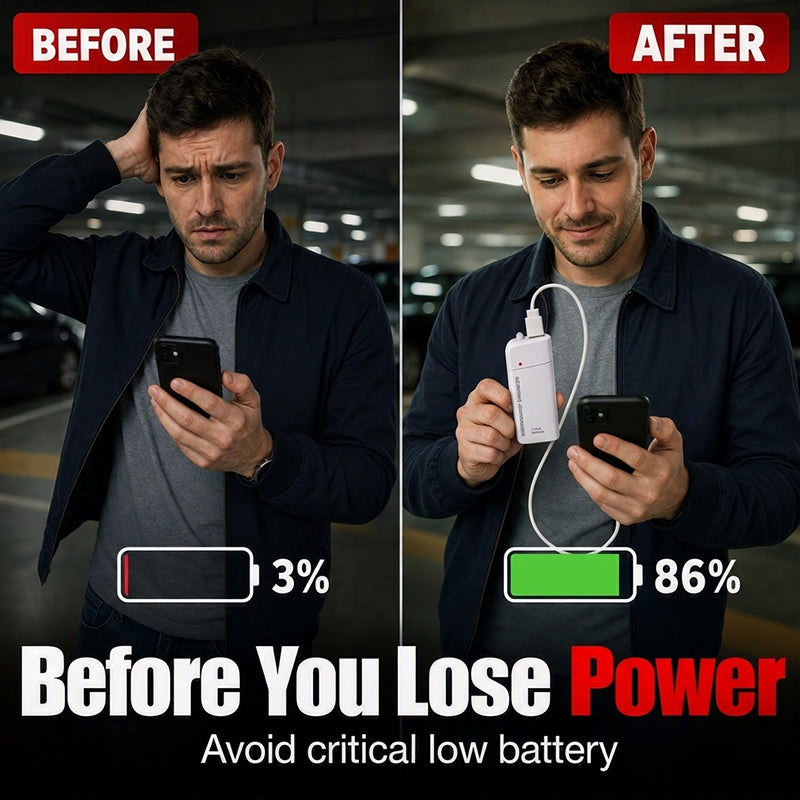 🔥Portable Emergency AA Battery‑Powered Charger｜Power Bank with LED Flashlight for Outdoor & Emergency Situations
